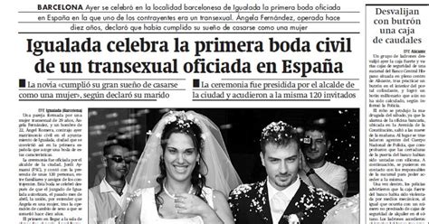 transexual igualada|Celebran en Cataluña la primera boda transexual de España